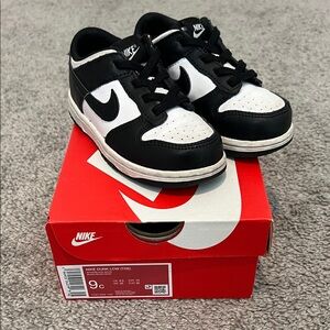 Nike Kids Black and White Dunk Low Sneakers